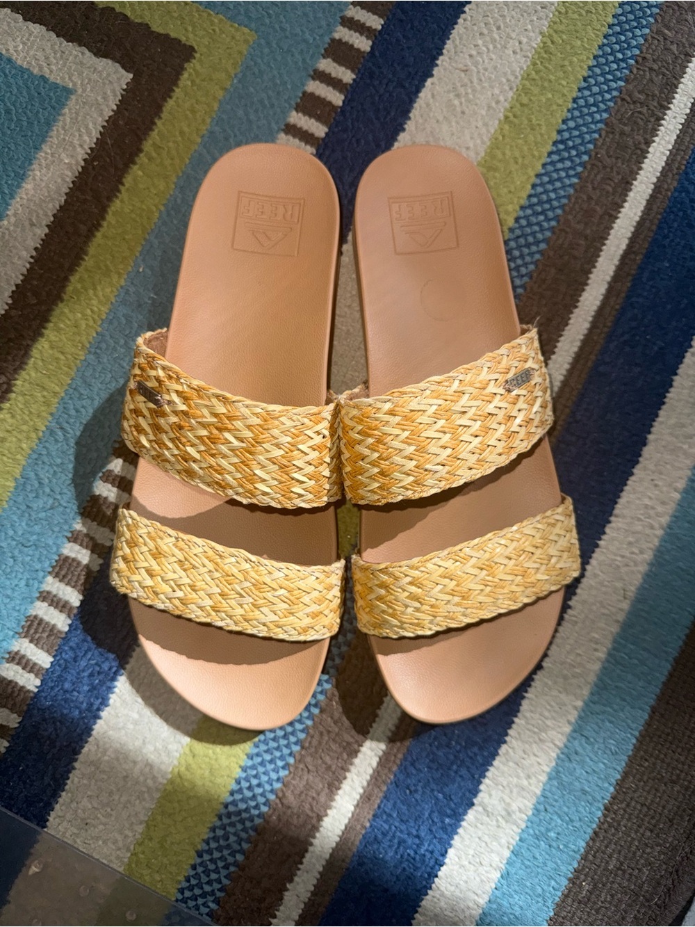 Reef Women's Braided Double-Strap Sandals in Yellow and Tan